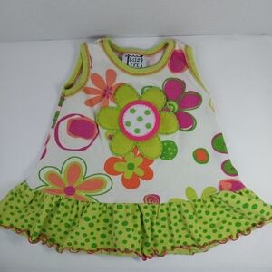 Vtg Mis Tee V-Us Toddler Girls 2T Flower Y2k Flower Flowy Sleeveless Top 2000s